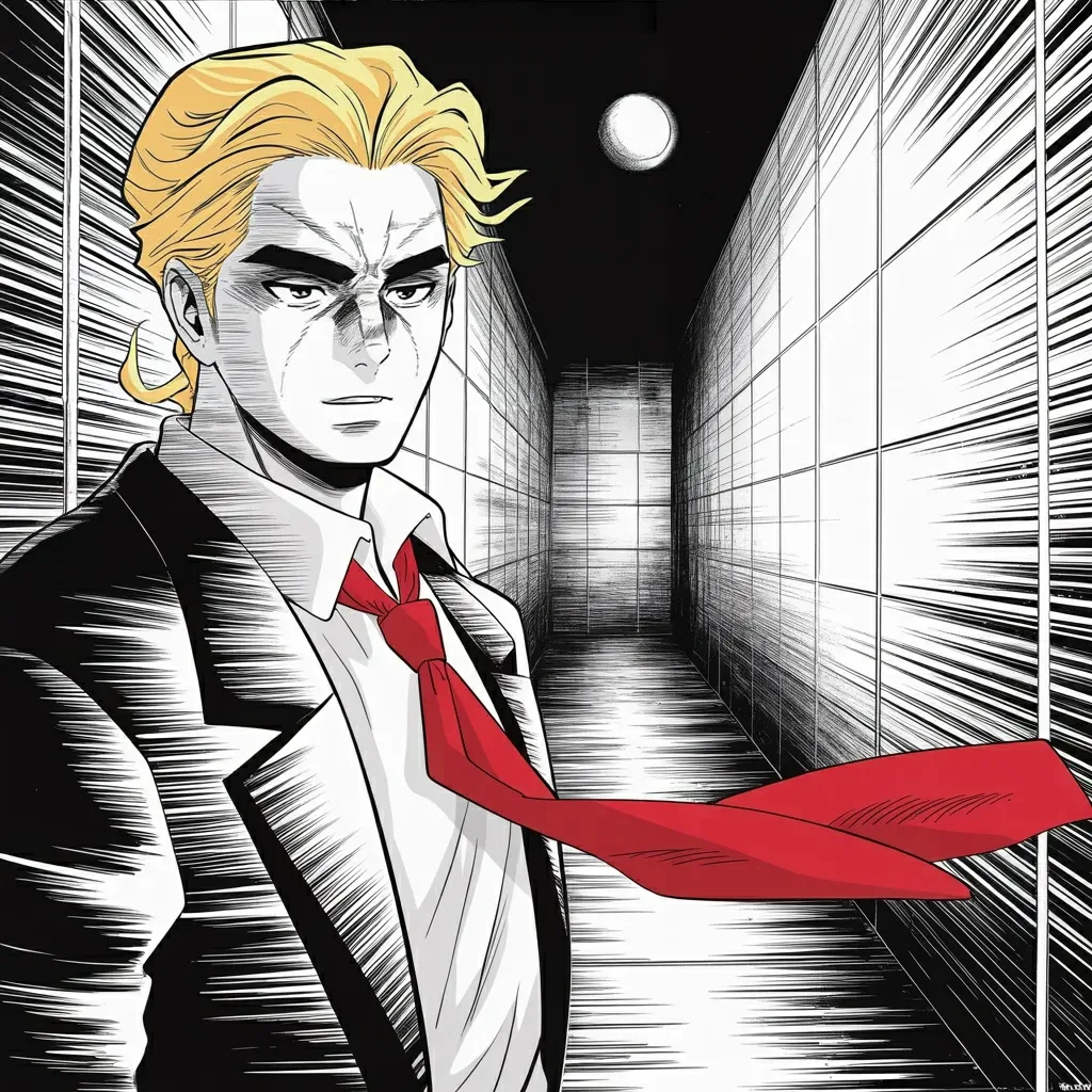 Manga panel 5 of 6, Week 567 “Thirty Minutes”: Law enforcement asks him to leave the premises, and he says so — and then says he will be speaking to the country in half an hour.