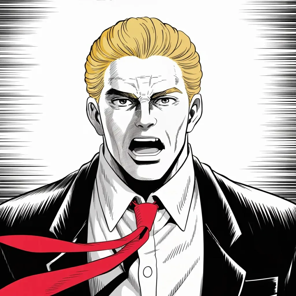 Manga panel 3 of 6, Week 569 “Under Fire”: The same evening, seventy characters with nothing to do with the war: the market has closed at an all-time high.