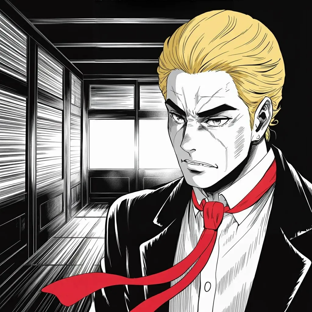 Manga panel 5 of 6, Week 569 “Under Fire”: Sunday the reply from their representatives arrives, is read, and is answered in three words.