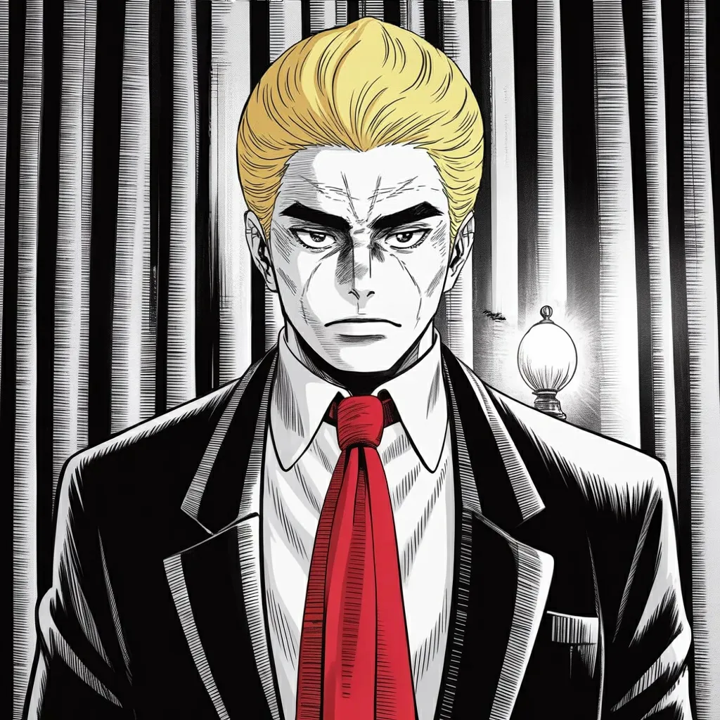 Manga panel 3 of 6, Week 571 “The Gulf Calls”: Sunday night a gunman is shot dead at the gates, one month after the shots at the dinner, and the thanks go to the agents.