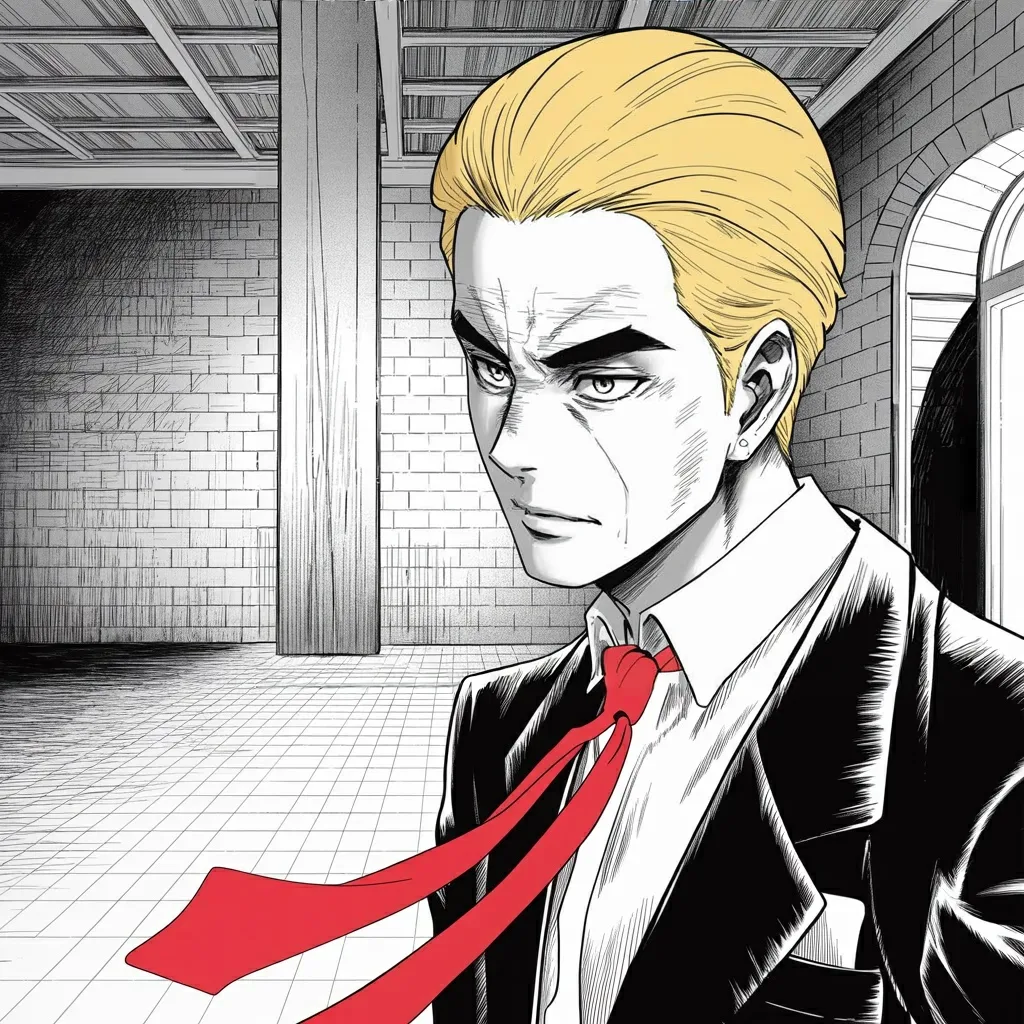 Manga panel 5 of 6, Week 571 “The Gulf Calls”: Monday is Memorial Day, and the greeting goes to everyone, including the people he has spent the week attacking.