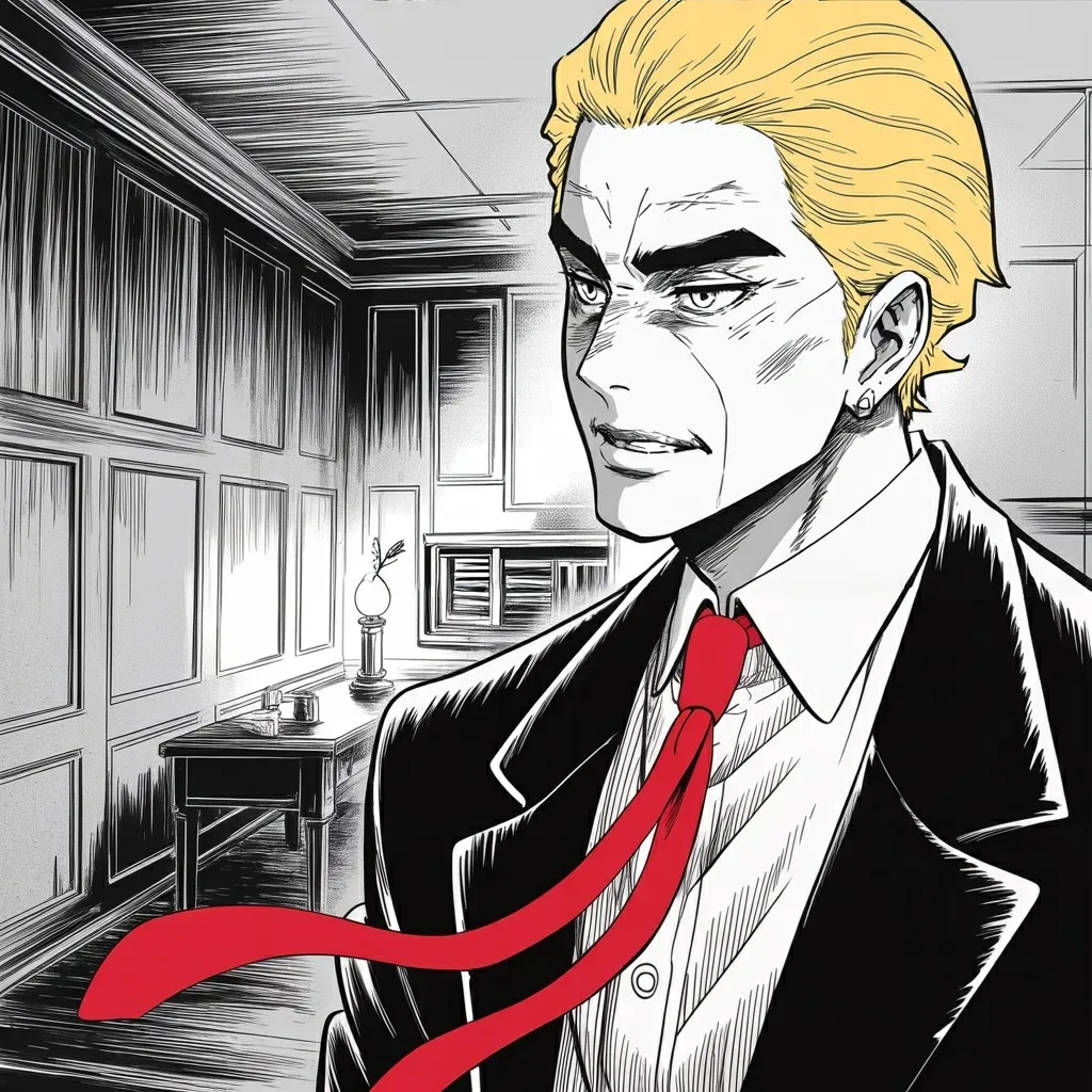 Manga panel 3 of 6, Week 572 “Rapid Pace”: The same day a judge stops the renovation of a concert hall, and the word for it is shocking.