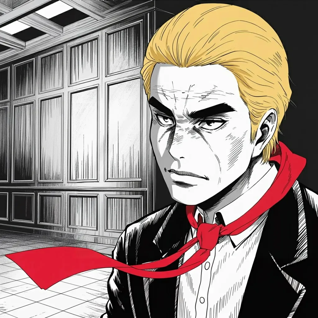 Manga panel 3 of 6, Week 574 “The Deal Is Complete”: The blockade, he writes, is the most successful in the history of naval warfare — a steel wall, and nothing gets through unless he wants it to.