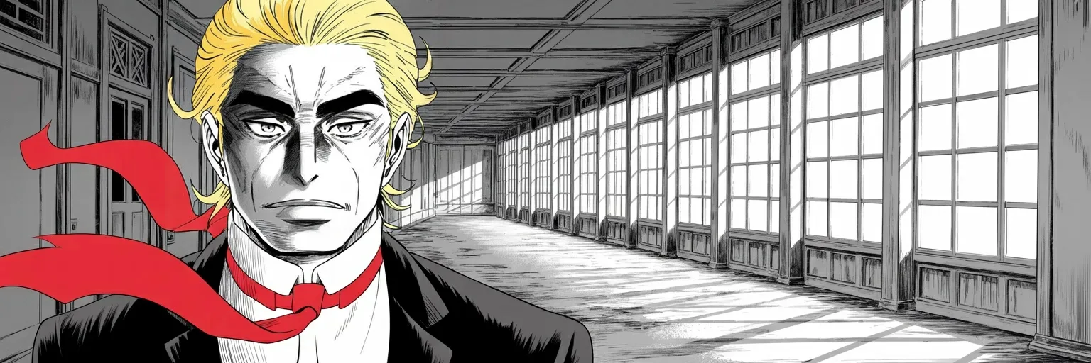 Manga panel 6 of 6, Week 574 “The Deal Is Complete”: And on Sunday evening it is finished. He opens a sea by post, lifts his own blockade in the same sentence, and tells the ships of the world to start their engines.