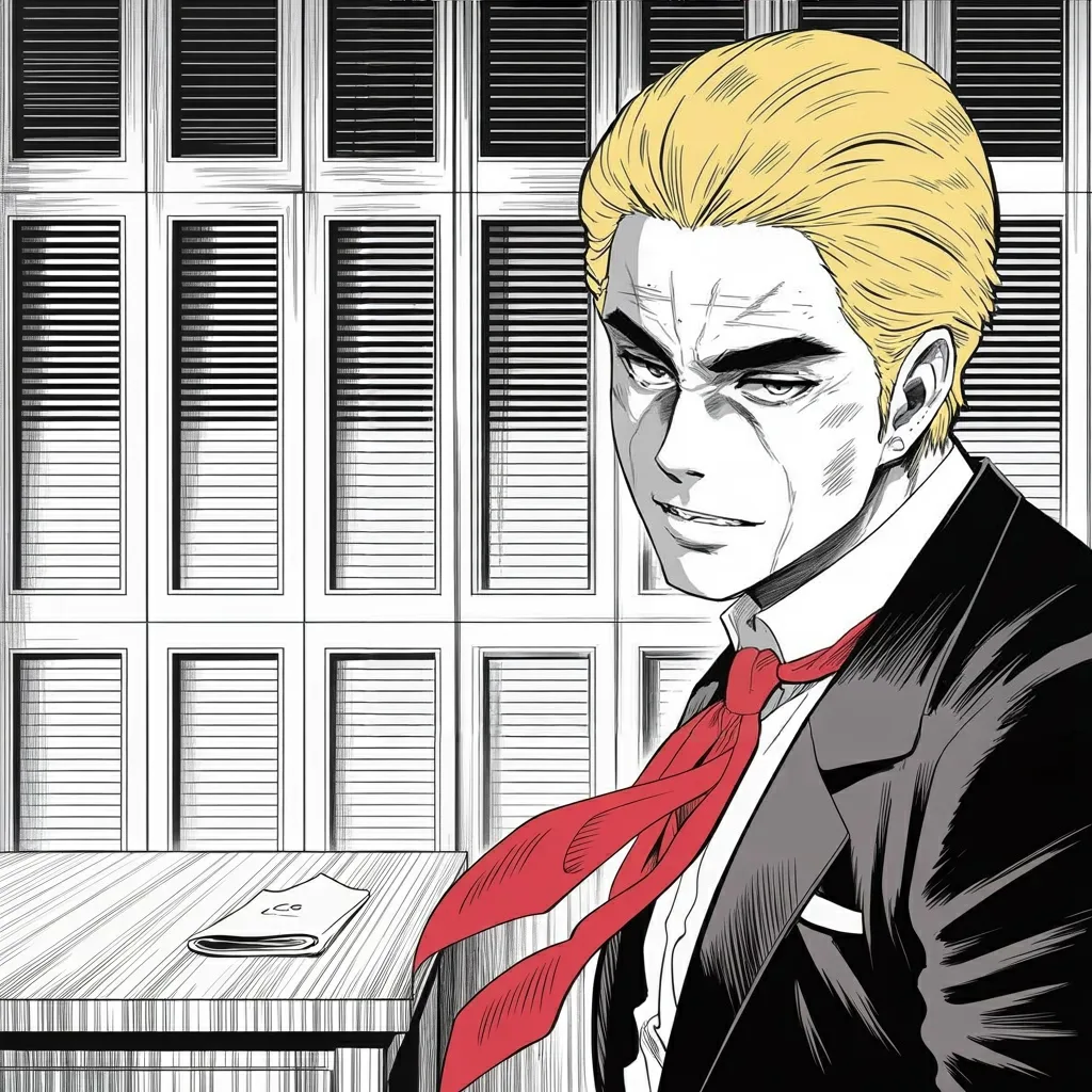 Manga panel 4 of 6, Week 575 “You're Welcome”: Friday, on the terms of the settlement: they are finished, the sixty days will be played out, and they get no money, not ten cents.