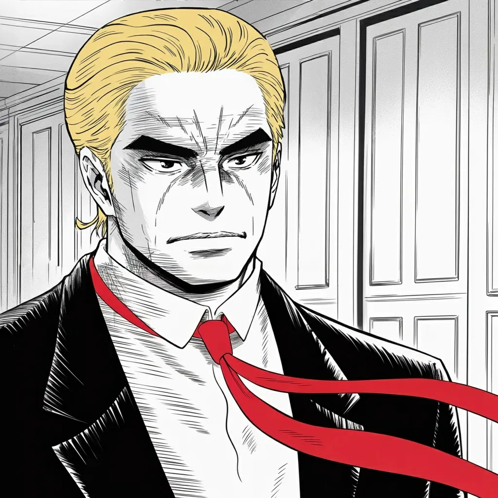 Manga panel 5 of 6, Week 575 “You're Welcome”: Sunday a prime minister across the ocean resigns, and the news is delivered like a report card with two failing subjects.
