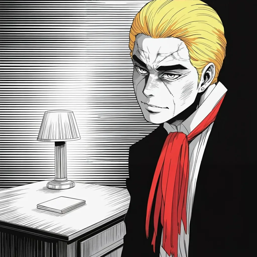 Manga panel 4 of 6, Week 579 “The Address”: Friday night he addresses the country about the elections, and the register is the one he keeps for oaths.