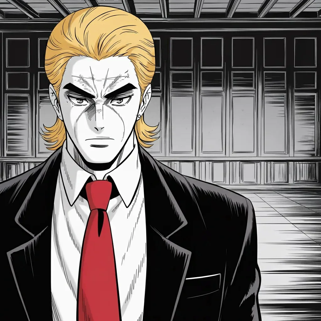 Manga panel 5 of 6, Week 579 “The Address”: And with it the papers: a foreign power, he says, has taken two hundred and twenty million voter files, and nobody was told.