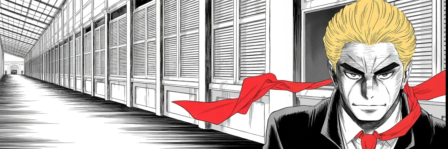 Manga panel 6 of 6, Week 579 “The Address”: Monday the standing order, sent to the whole chain of command: every American soldier killed will be paid for many times over.