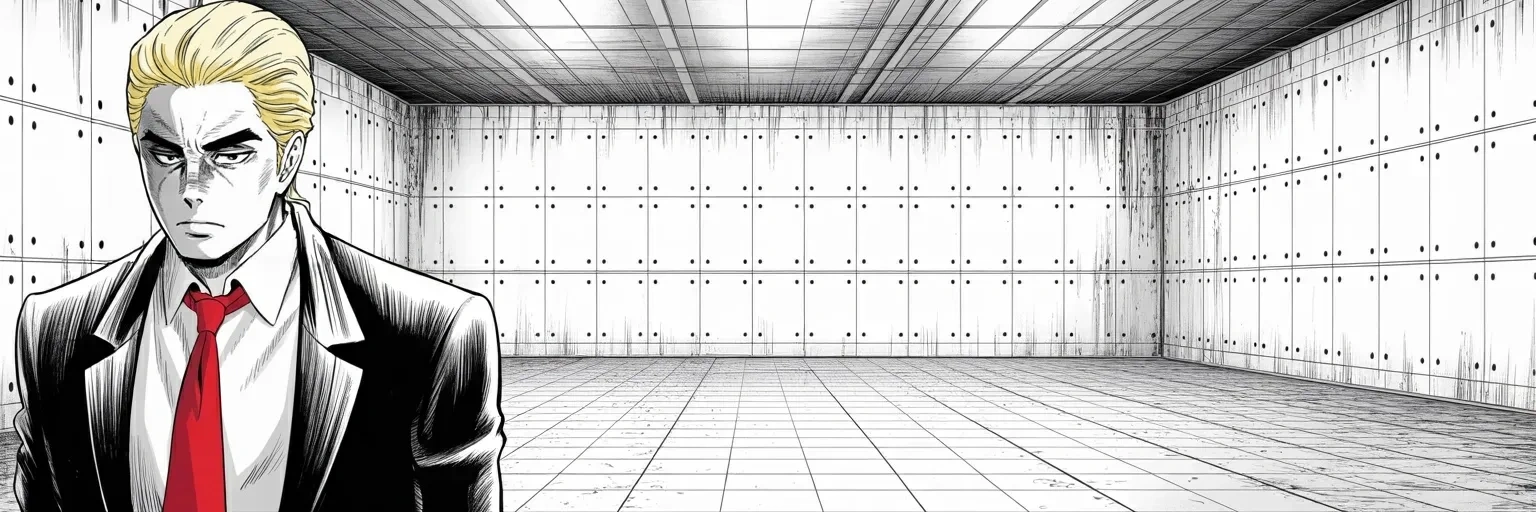 Manga panel 6 of 6, Week 587 “Sold Out”: Monday afternoon a new enemy is named and dismissed at once: the fear that the machines will march into the cities is a hoax like all the others, and he is the Hoax Buster.