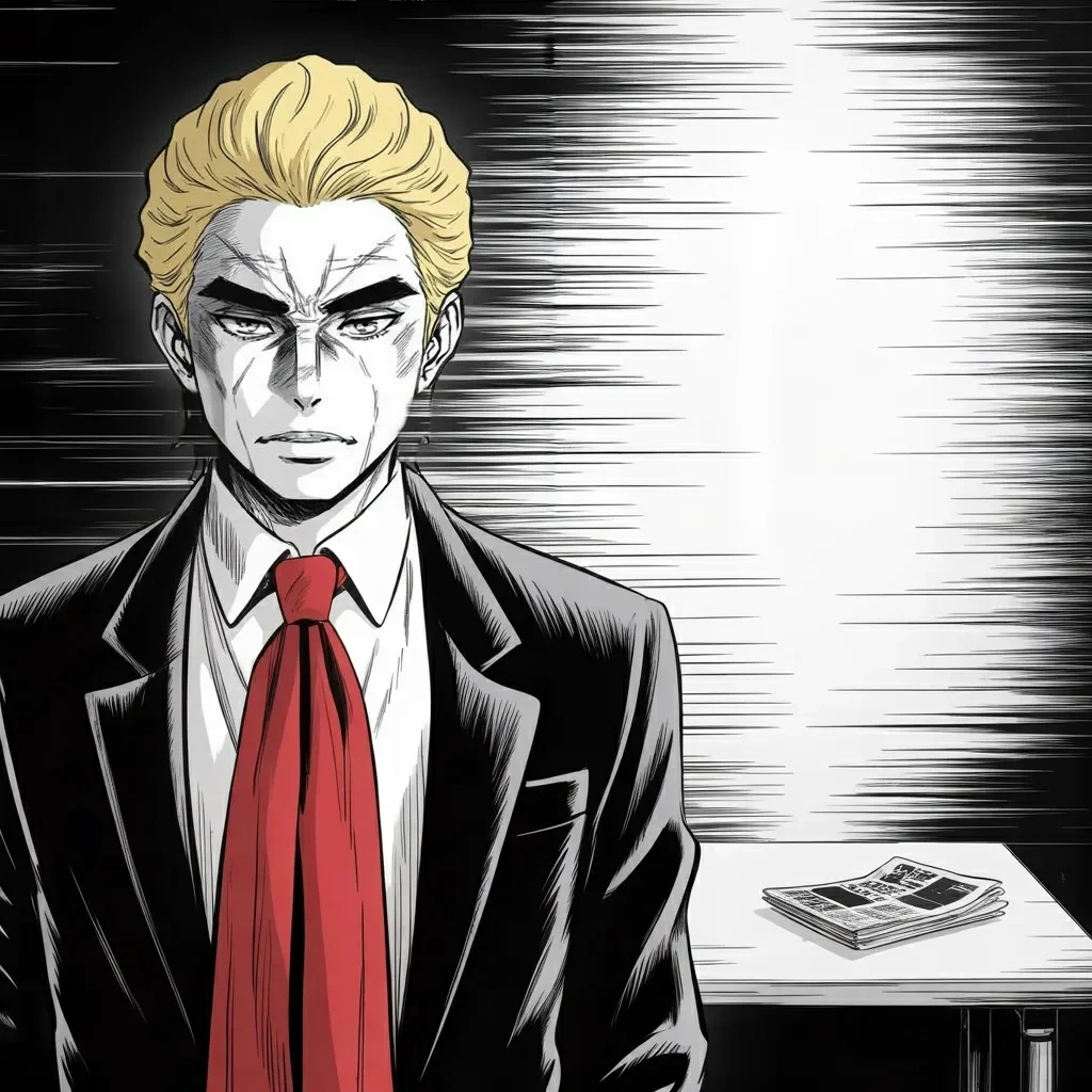Manga panel 4 of 6, Week 591 “Eight Wars”: Late Friday night the Nobel Peace Prize goes to a woman at the United Nations he says nobody has heard of. He settled eight wars, he writes, and should have won eight prizes, not one.